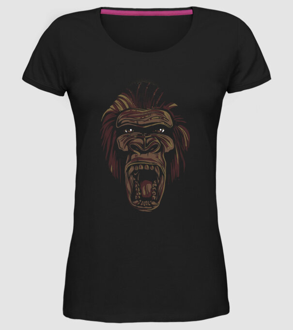 Gorilla Face model negru pe tricou