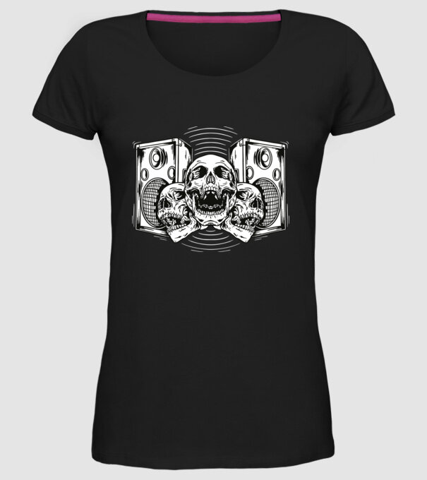 Cranii difuzor model negru pe tricou