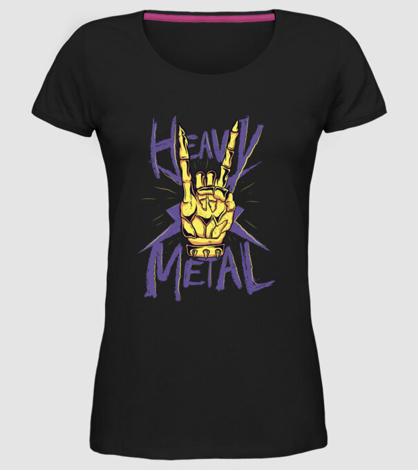 Heavy Metal model negru pe tricou