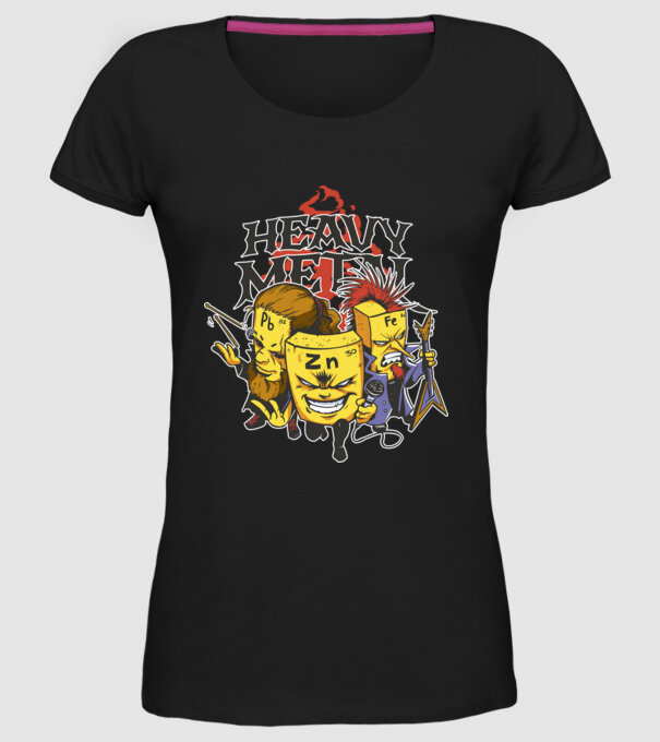 Elemente Heavy Metal model negru pe tricou
