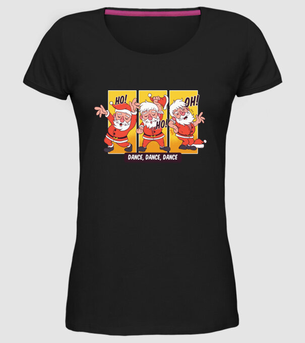 Hohoho dans Moș Crăciun model negru pe tricou