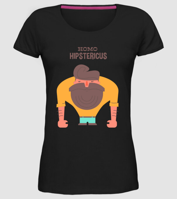 Homo Hipstericus model negru pe tricou