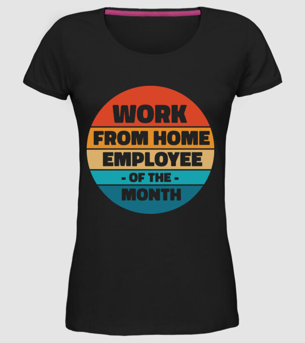 Lucrătorul la domiciliu al lunii model negru pe tricou