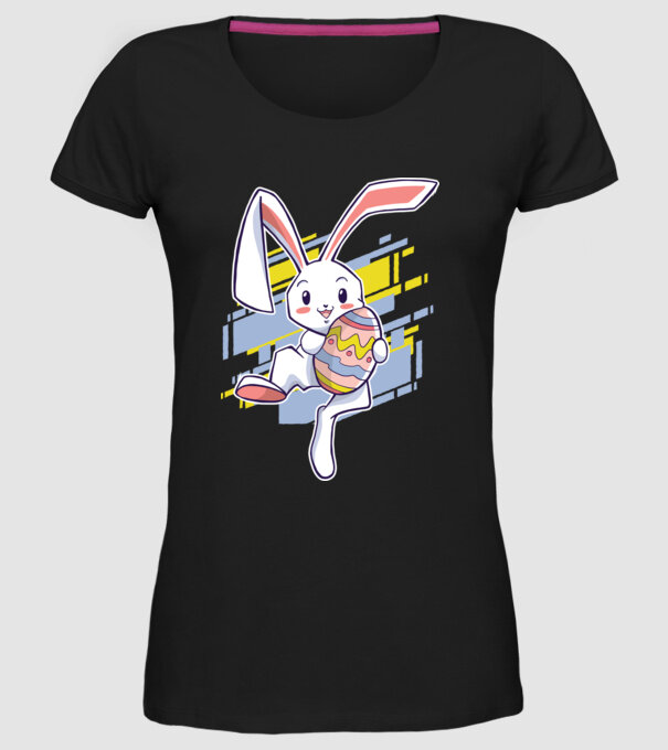 Iepuraș de Paște model negru pe tricou