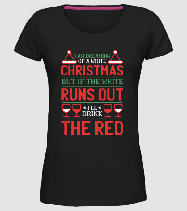 I am dreaming of a white Christmas model negru pe tricou