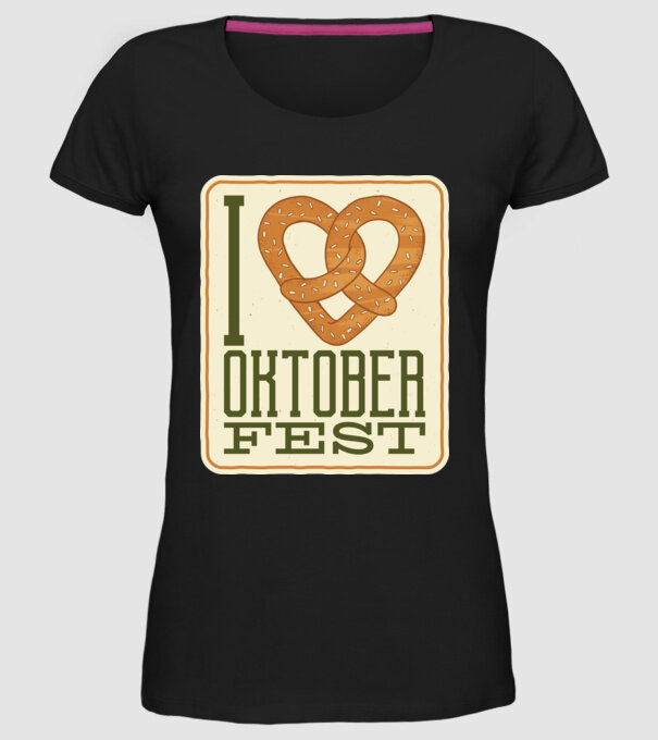 I Love Oktoberfest model negru pe tricou