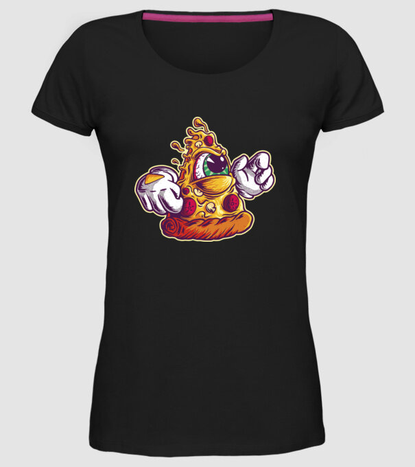Pizza Illuminati model negru pe tricou