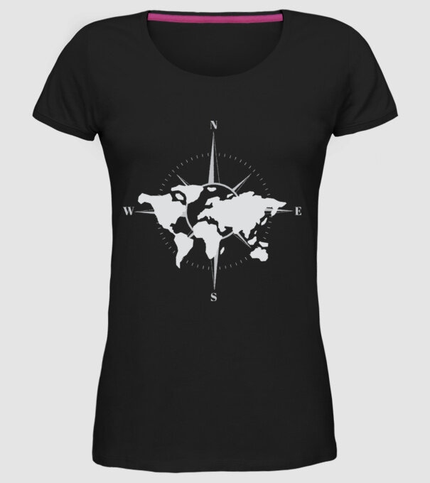 Busolă model negru pe tricou