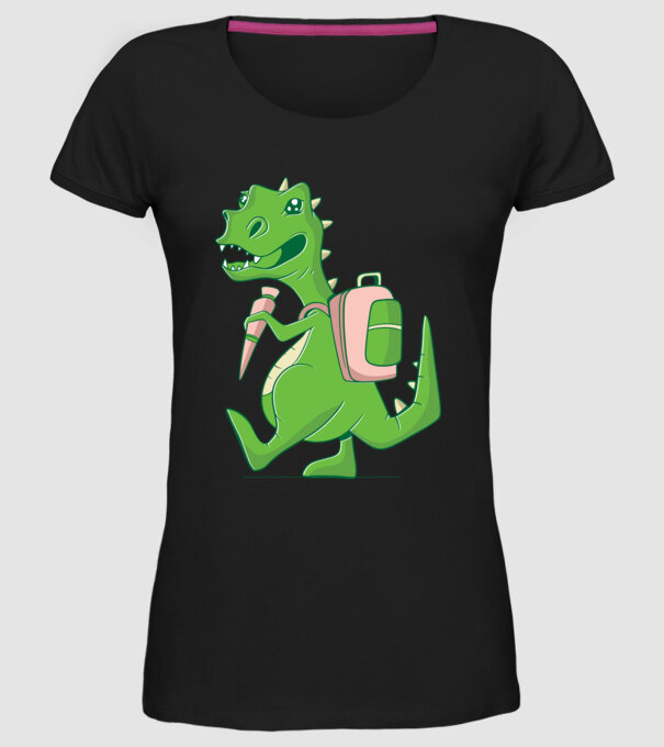 Elev Dino model negru pe tricou