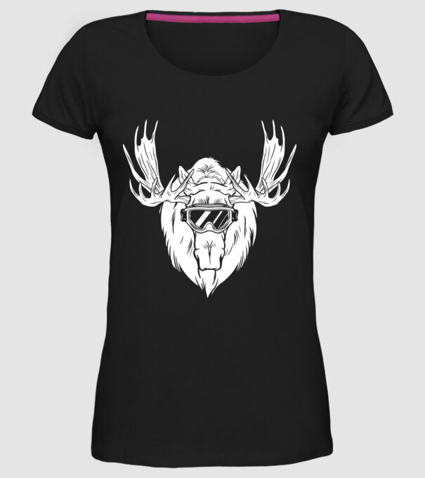 Cap de Elan model negru pe tricou