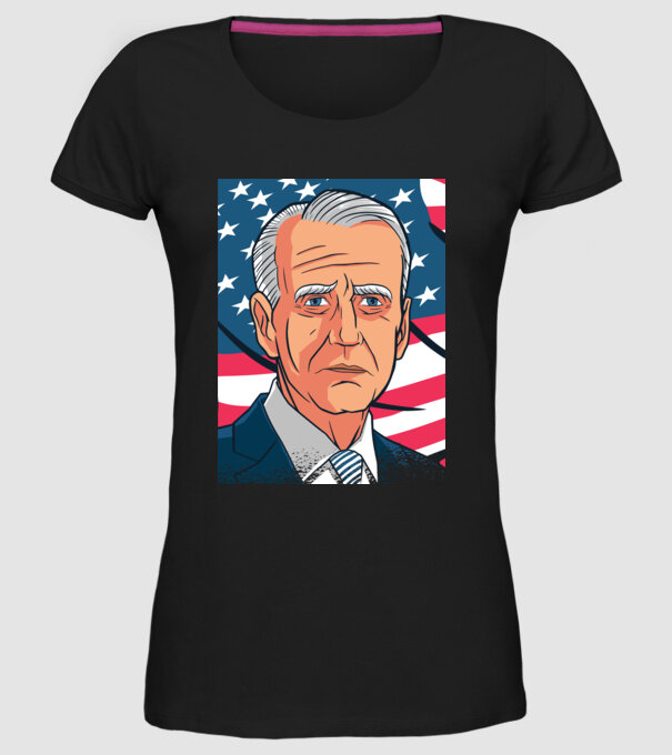 Joe Biden USA model negru pe tricou