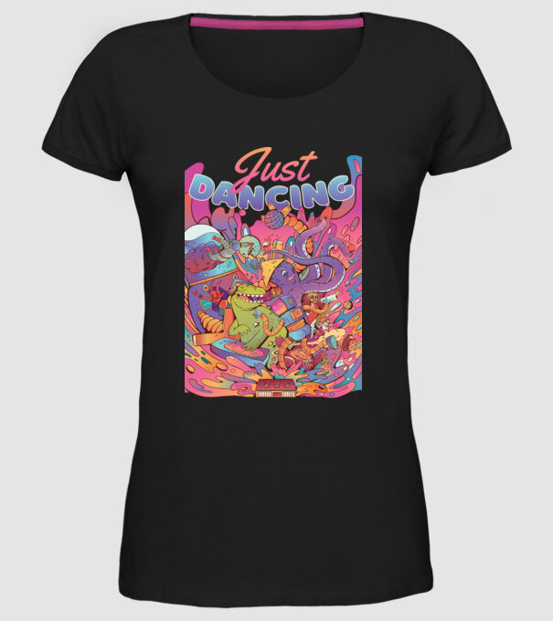 Just Dancing Fulgi de cereale model negru pe tricou