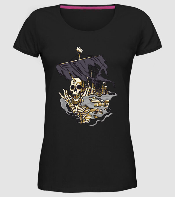 Nava piraților model negru pe tricou