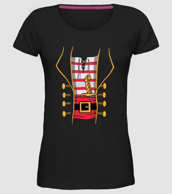 Costum de pirat pentru Halloween model negru pe tricou