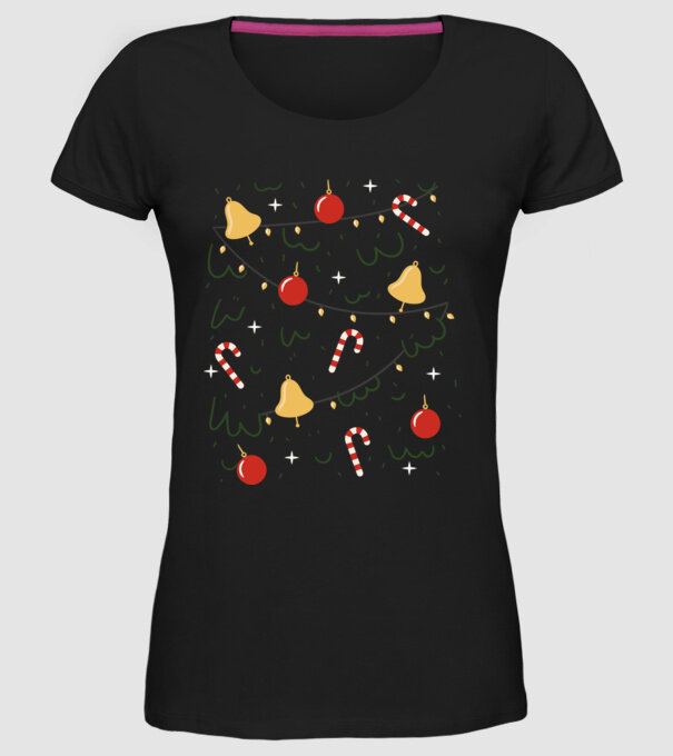 Decorații Crăciun model negru pe tricou