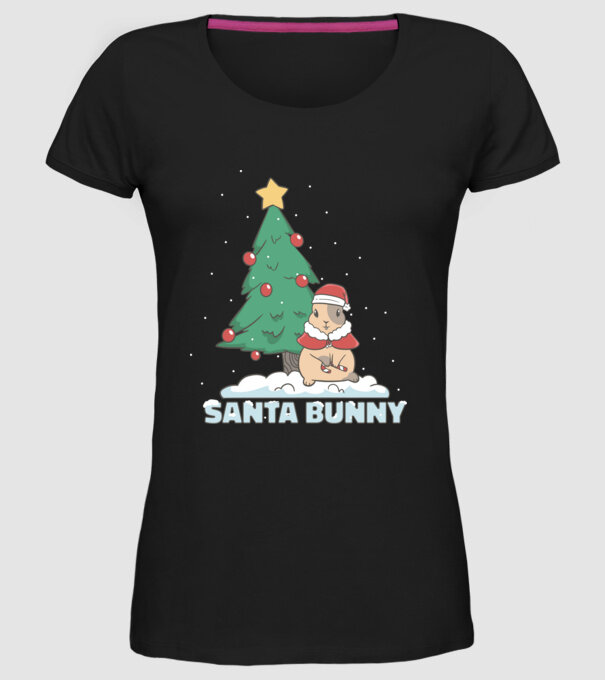 Iepuraș de Crăciun model negru pe tricou