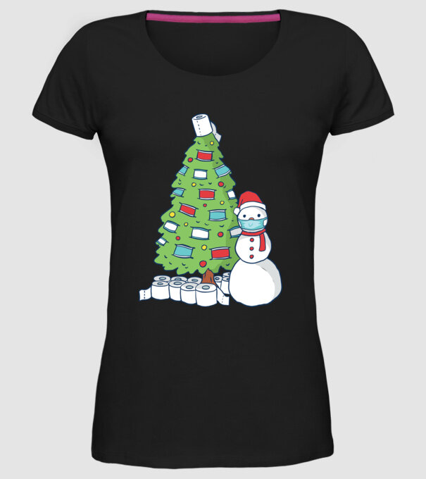 Brad De Crăciun model negru pe tricou