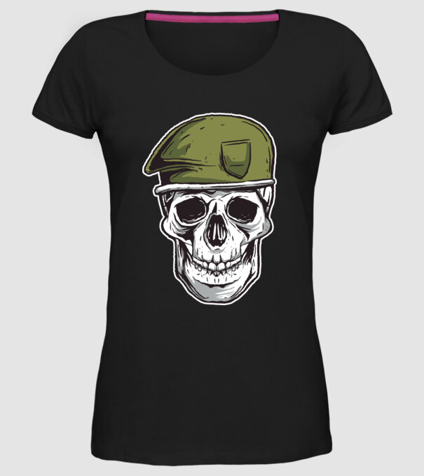 Craniu Soldat model negru pe tricou