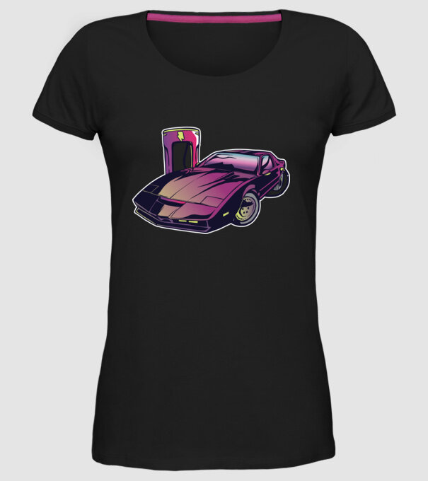 Kitt pe încărcător electric tricou amuzant model negru pe tricou