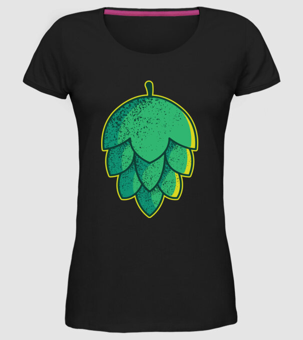 Tricou cu bere de Hamei model negru pe tricou