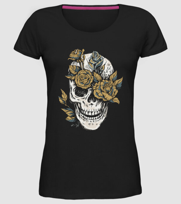 Craniu model negru pe tricou