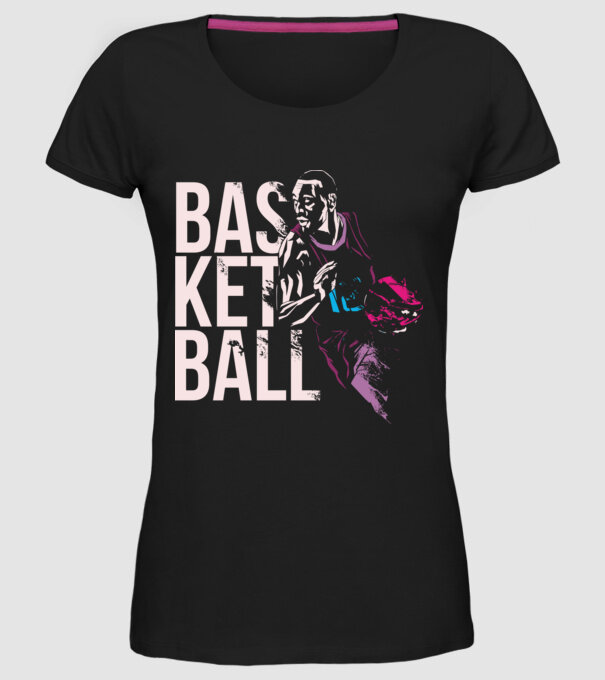 Baschet Silueta model negru pe tricou