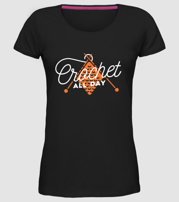 Tricotat pe tot parcursul zilei model negru pe tricou