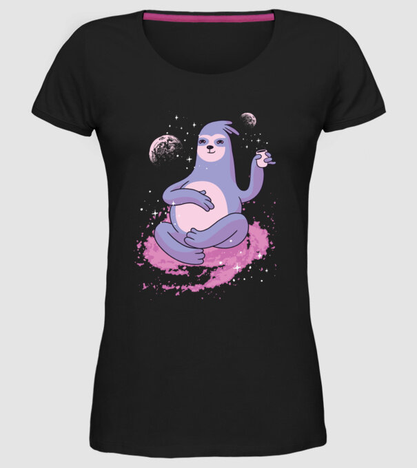 Leneș în spațiu model negru pe tricou
