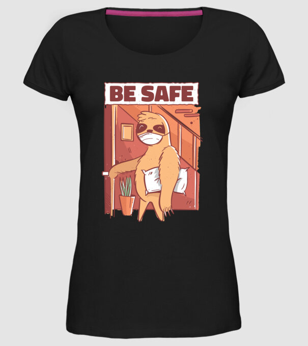 Leneș Be Safe model negru pe tricou