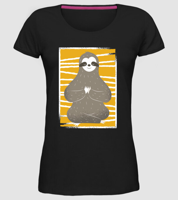 Yoga Leneș model negru pe tricou