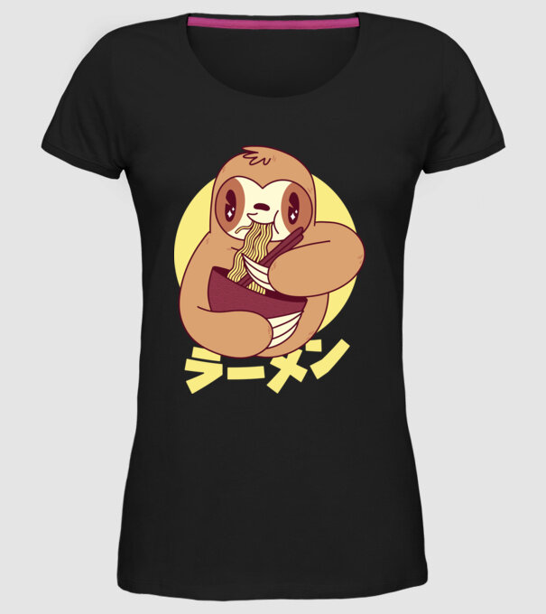 Ramen Leneș model negru pe tricou