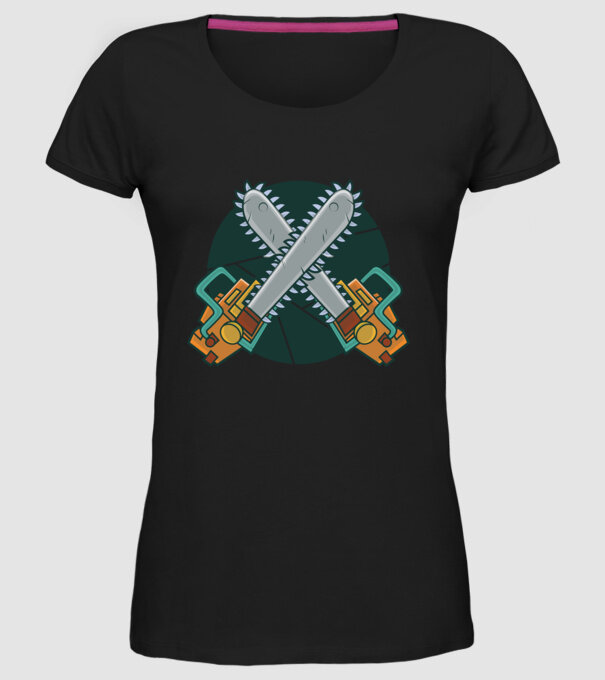 Drujbă tăietor de lemne model negru pe tricou