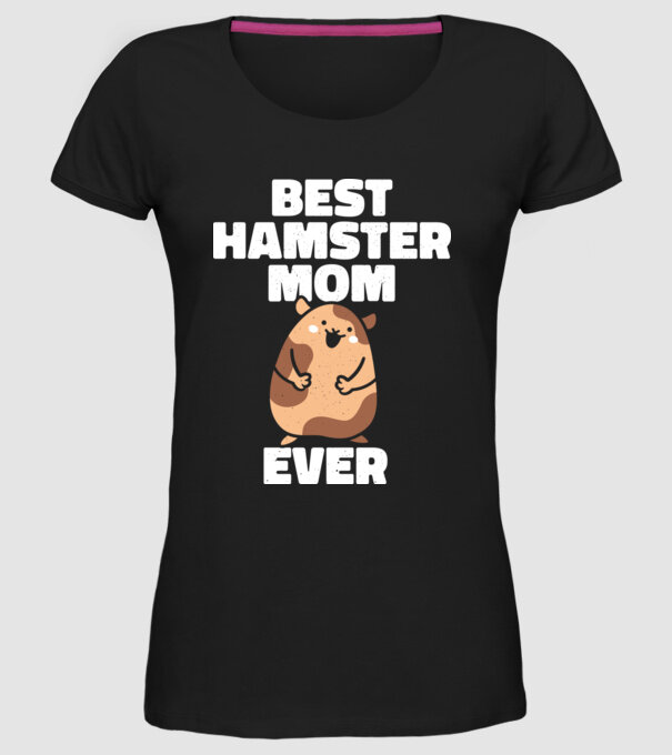 Cea mai bună mamă Hamster model negru pe tricou