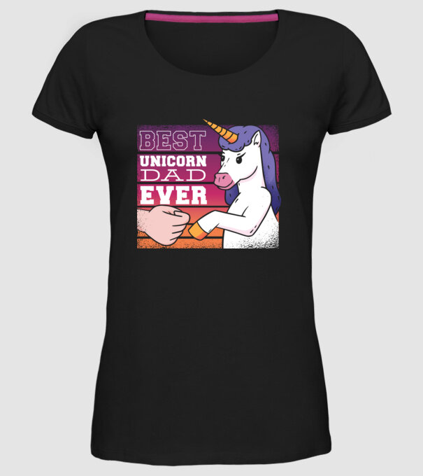 Cel mai bun Tată Unicorn model negru pe tricou