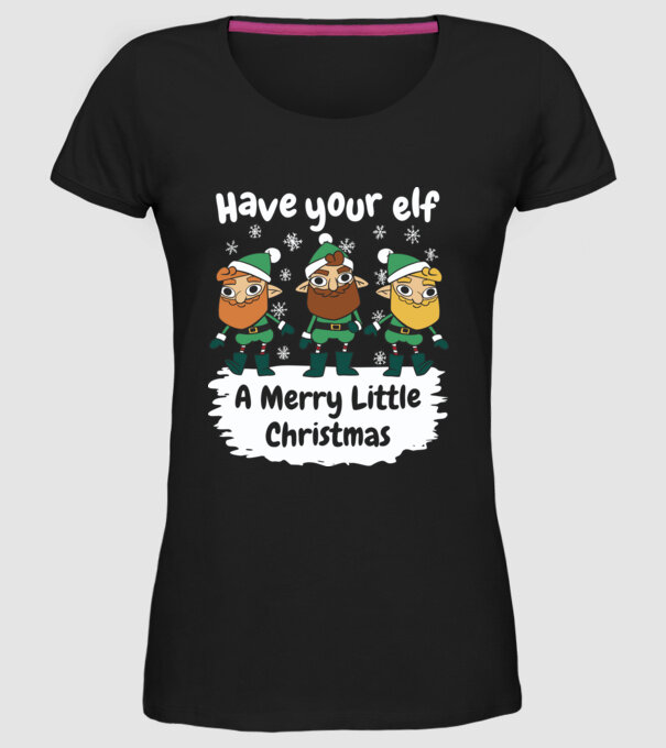 Să ai un Crăciun fericit de Elf model negru pe tricou