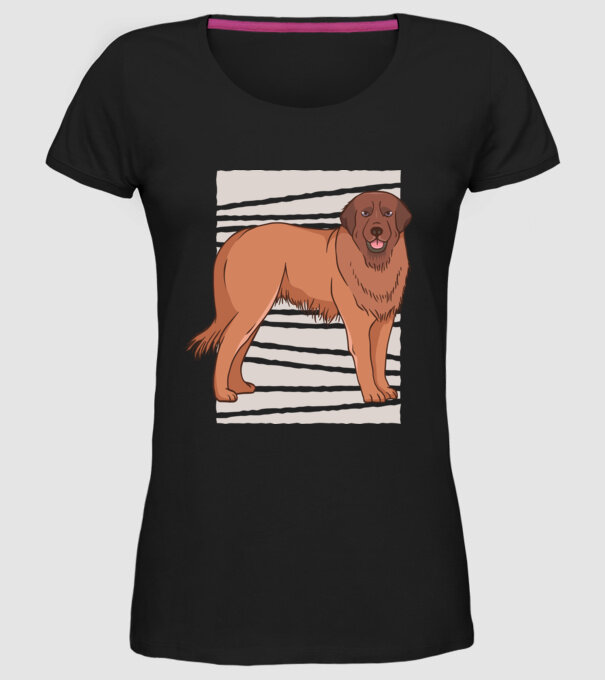Câine ciobănesc Leonberg model negru pe tricou