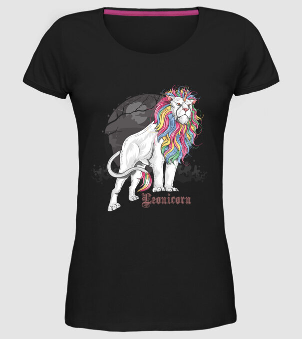 Leonicorn model negru pe tricou