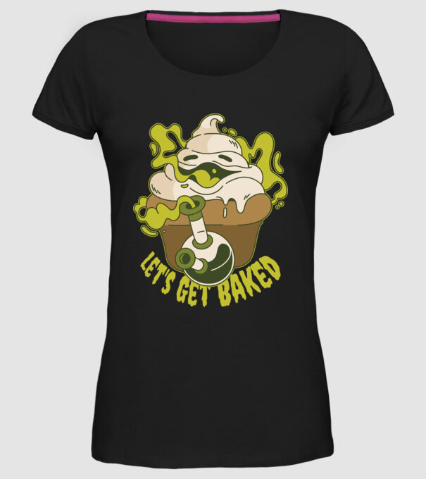 'Let''s Get Baked' model negru pe tricou