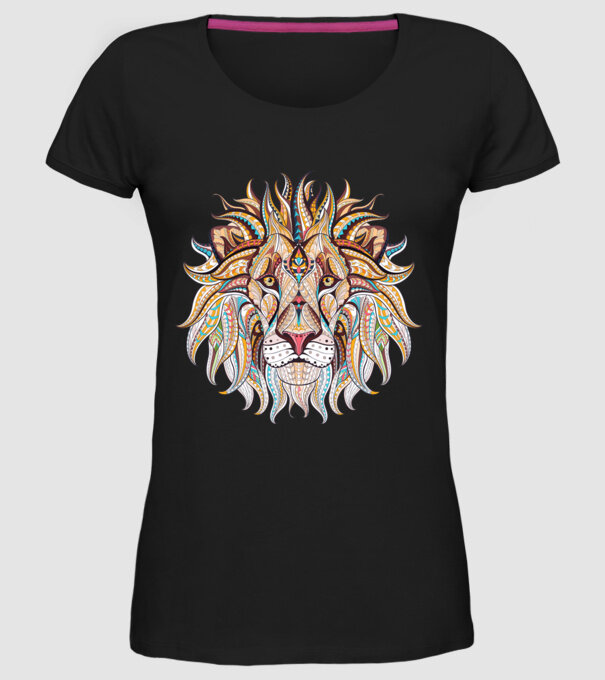 lion octopus model negru pe tricou