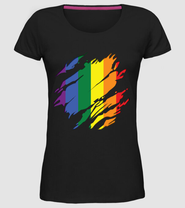 Steag LGBTQ model negru pe tricou