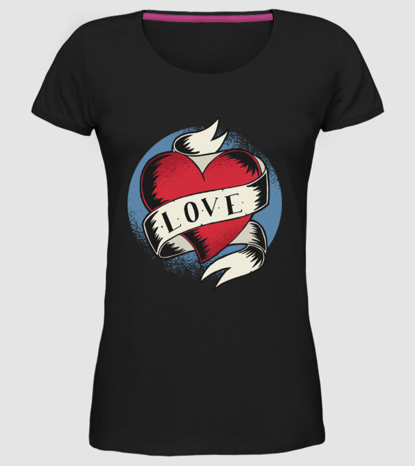 'Love Tatuaj pentru Valentine''s Day' model negru pe tricou