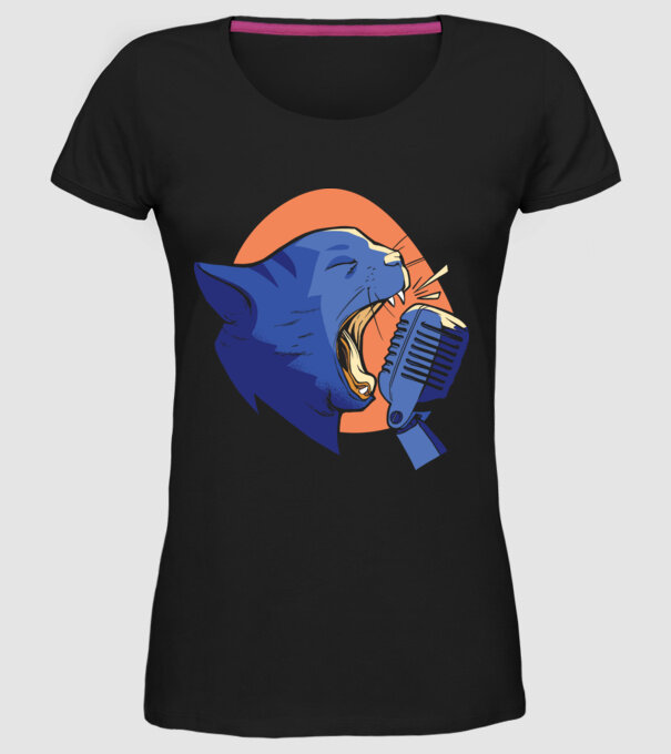 Urlet de Pisică model negru pe tricou