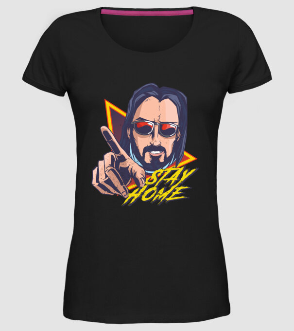 Stai acasă - Stay home model negru pe tricou