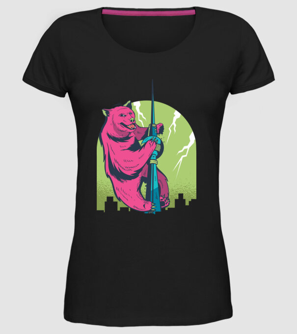Turn Urs model negru pe tricou