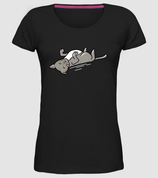 Pisică Cool model negru pe tricou