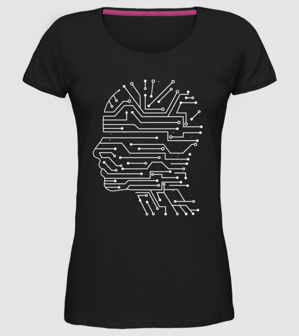 Inteligența artificială AI model negru pe tricou
