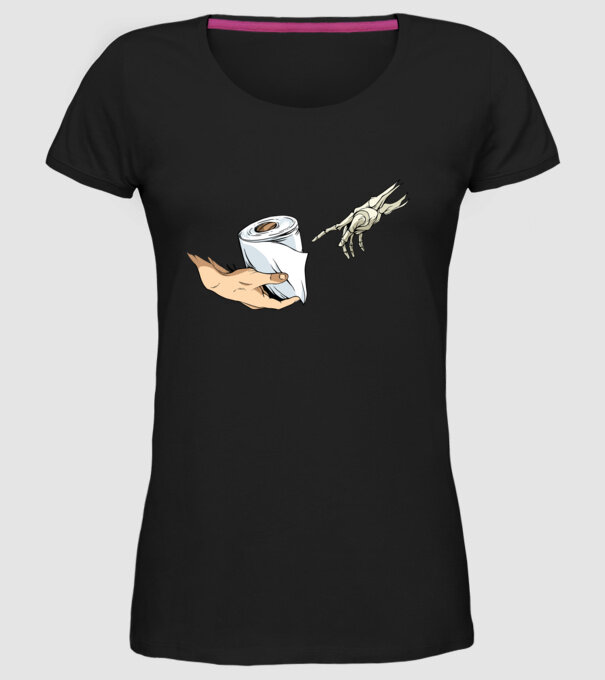 Michelangelo coronavirus hârtie igienică model negru pe tricou