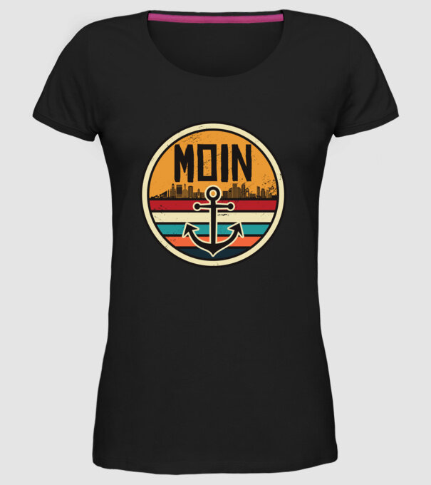 Ancoră Moin model negru pe tricou