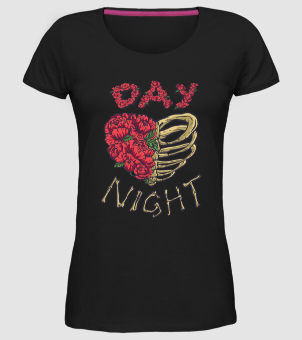 Zi vs. noapte model negru pe tricou
