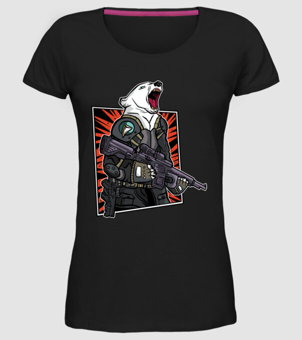 Ursul rusesc înarmat model negru pe tricou